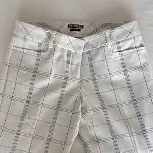 Express Ivory Checkered Trousers